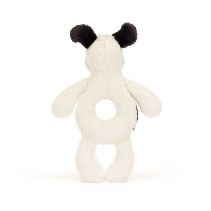 Jellycat rammelaar Bashful Black & Cream PuppyBRR4BCPc