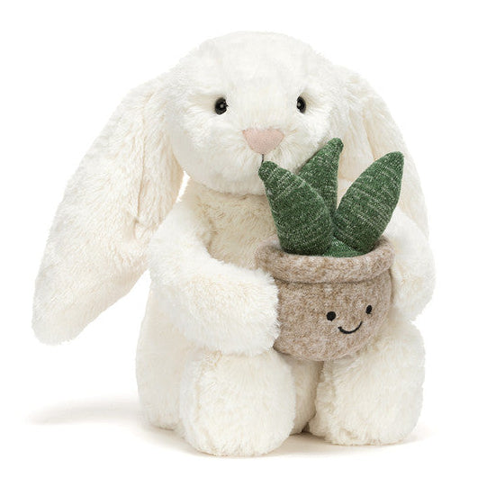 Jellycat knuffel bunny cream with Plant