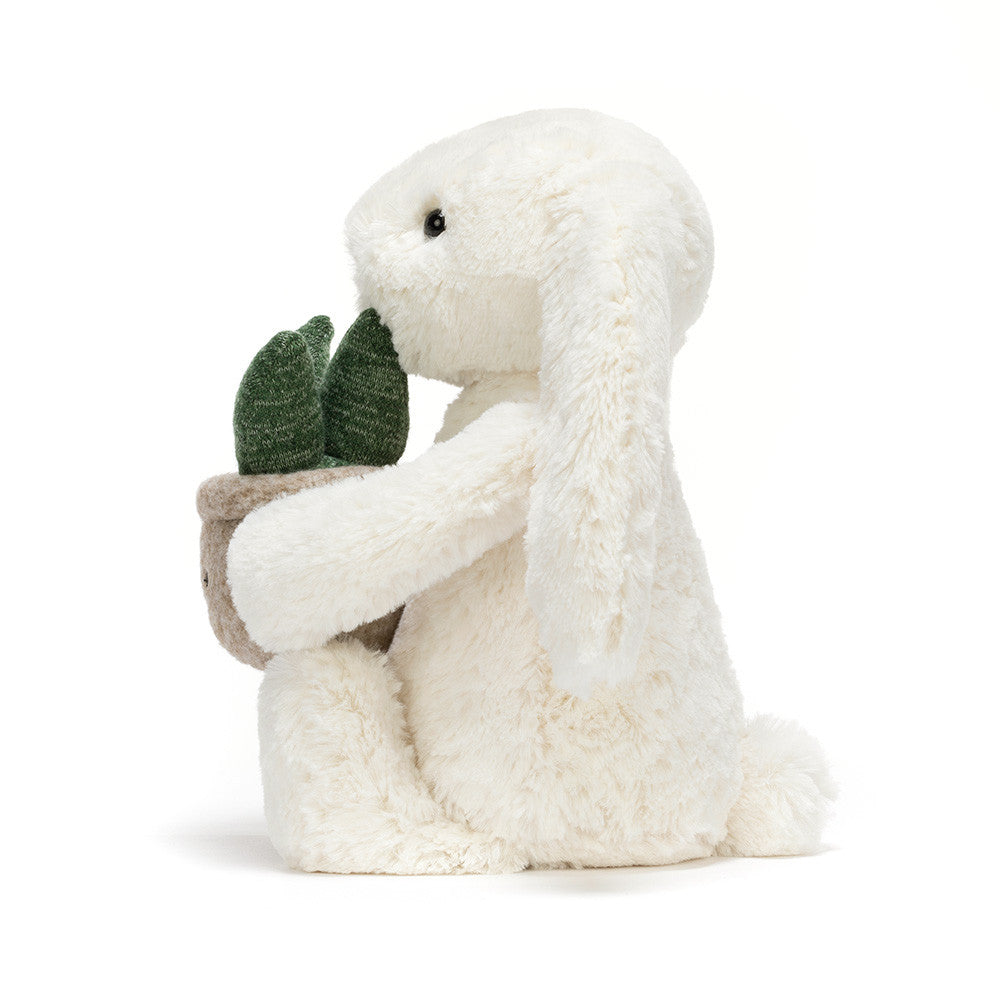 Jellycat knuffel bunny cream with Plant BB3PLA