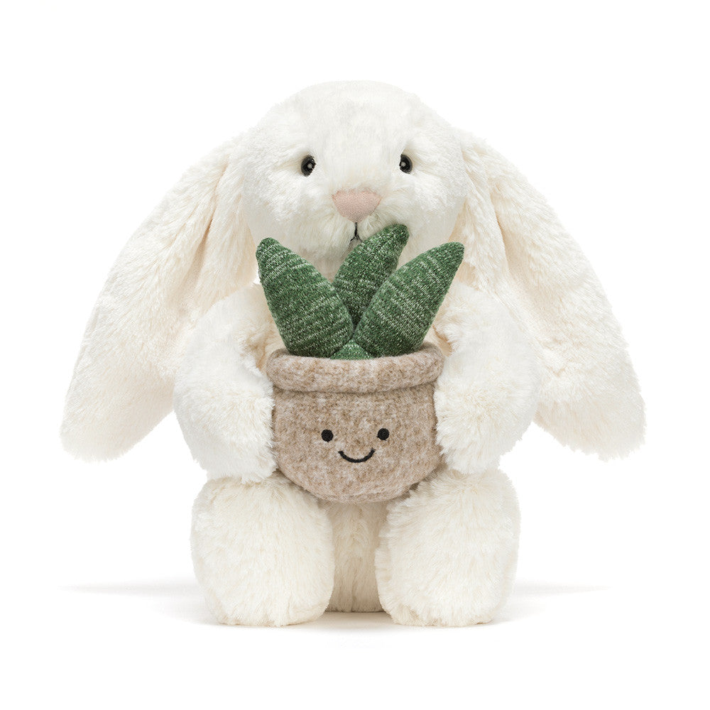 Jellycat knuffel bunny cream with Plant 100% polyester