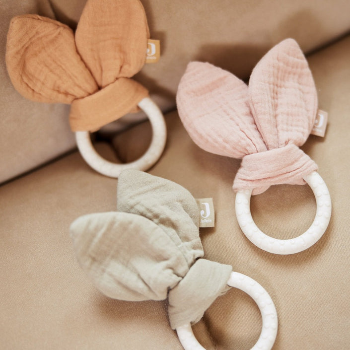 Jollein siliconen bijtring bunny ears roze