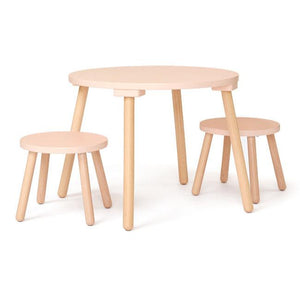 Kids Concept kindertafel + krukjes apricot