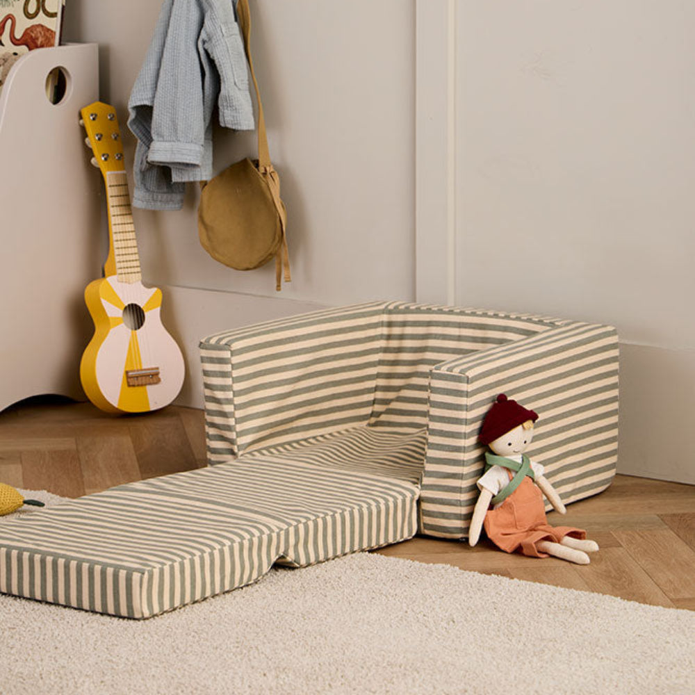 Kids Concept kinderstoel uitvouwbaar strepen Katoen + Polyester + PU-foam