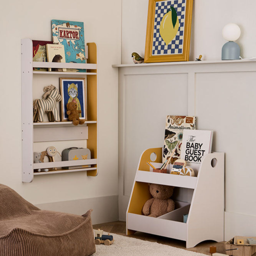 Kids Concept boekenkast grijs geel