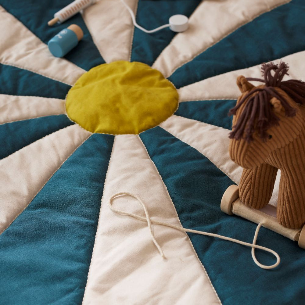Kids Concept speelmat circus teal Gerecycled polyester + katoen