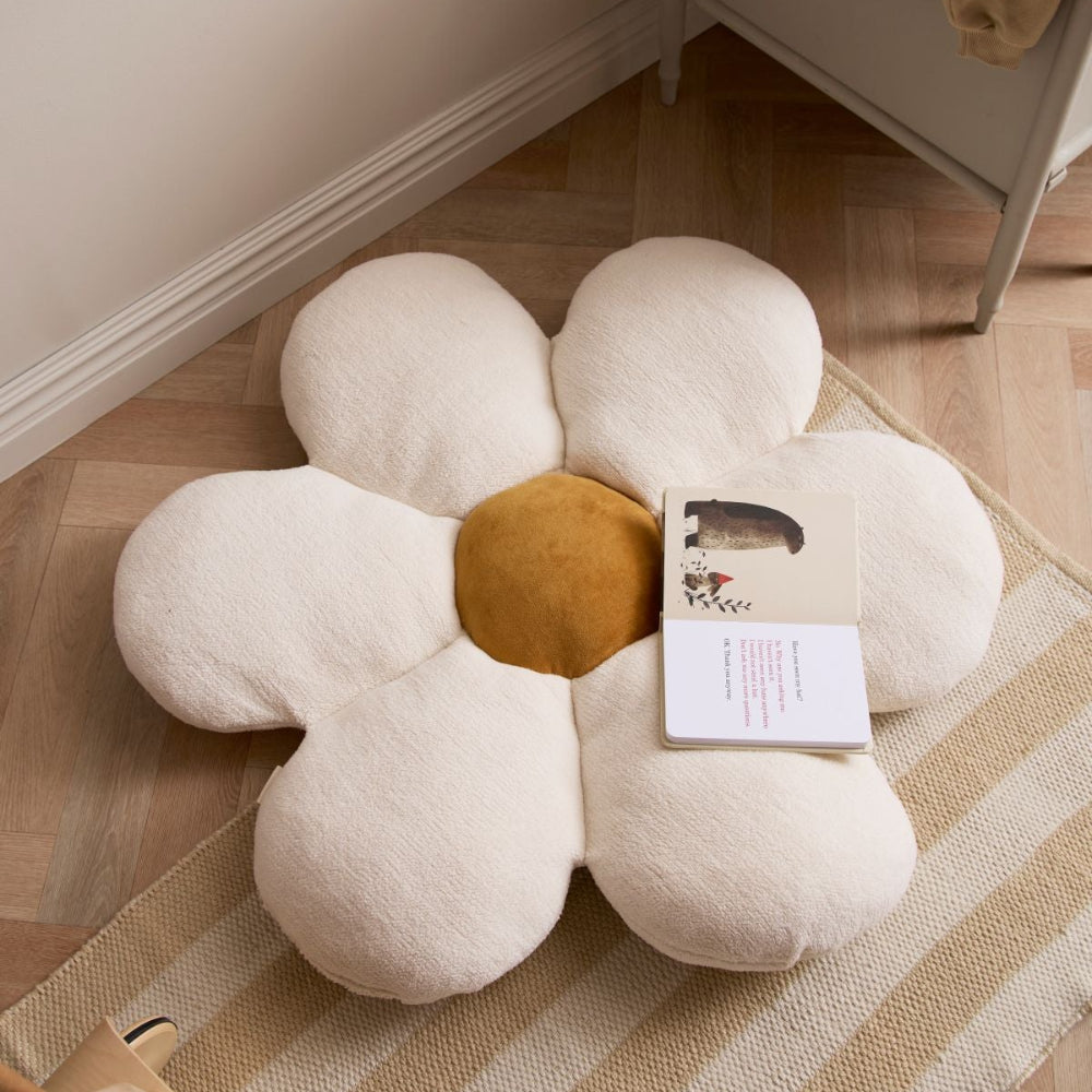 Kids Concept vloerkussen bloem 100 cm Gerecycled polyester + sherpa fleece