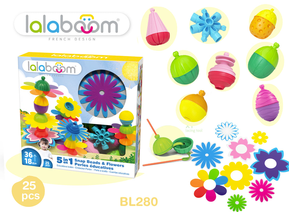 Lalaboom educatieve kralen bloemen 25 stks 10 mnd+