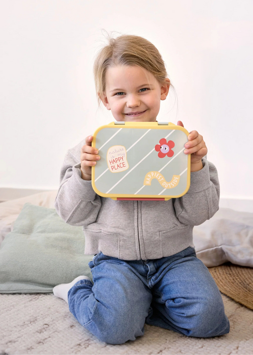 Lassig bento lunchbox happy trails flower