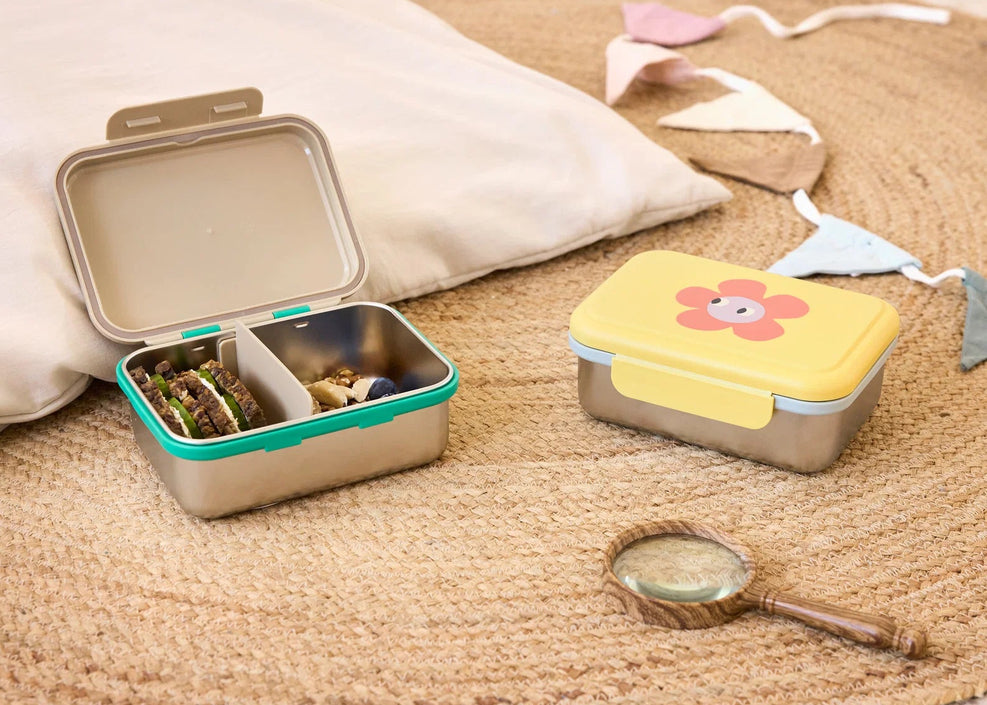 Lassig stainless steel lunchbox happy trails frog