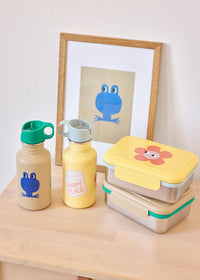 Lassig stainless steel lunchbox happy trails frog