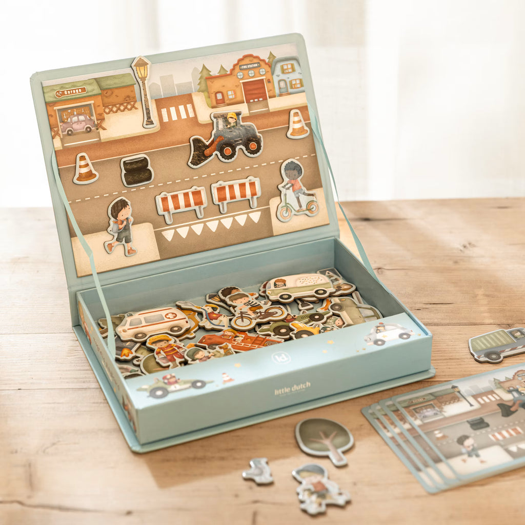 Little Dutch magnetisch speelbord Jims voertuigen 3 jr+ ABS + Kartonnen bewaardoos