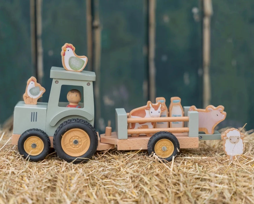 Little Dutch tractor met trailer Little Farm 18 mnd+