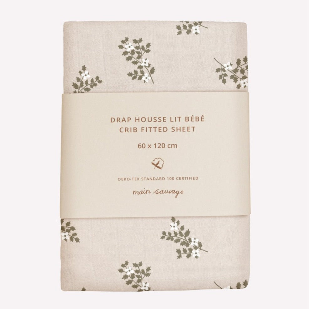 Main Sauvage hoeslaken holly flowers 60 x 120