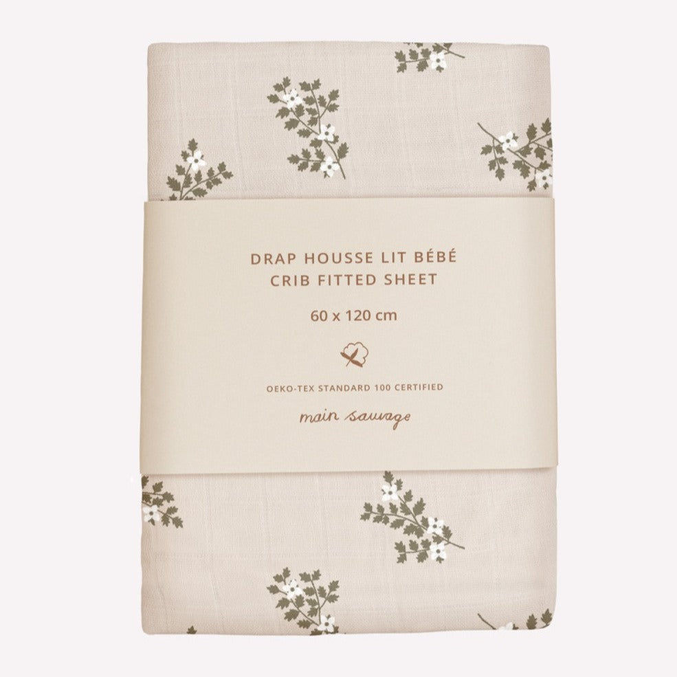 Buy Main Sauvage hoeslaken holly flowers 70 x 140
