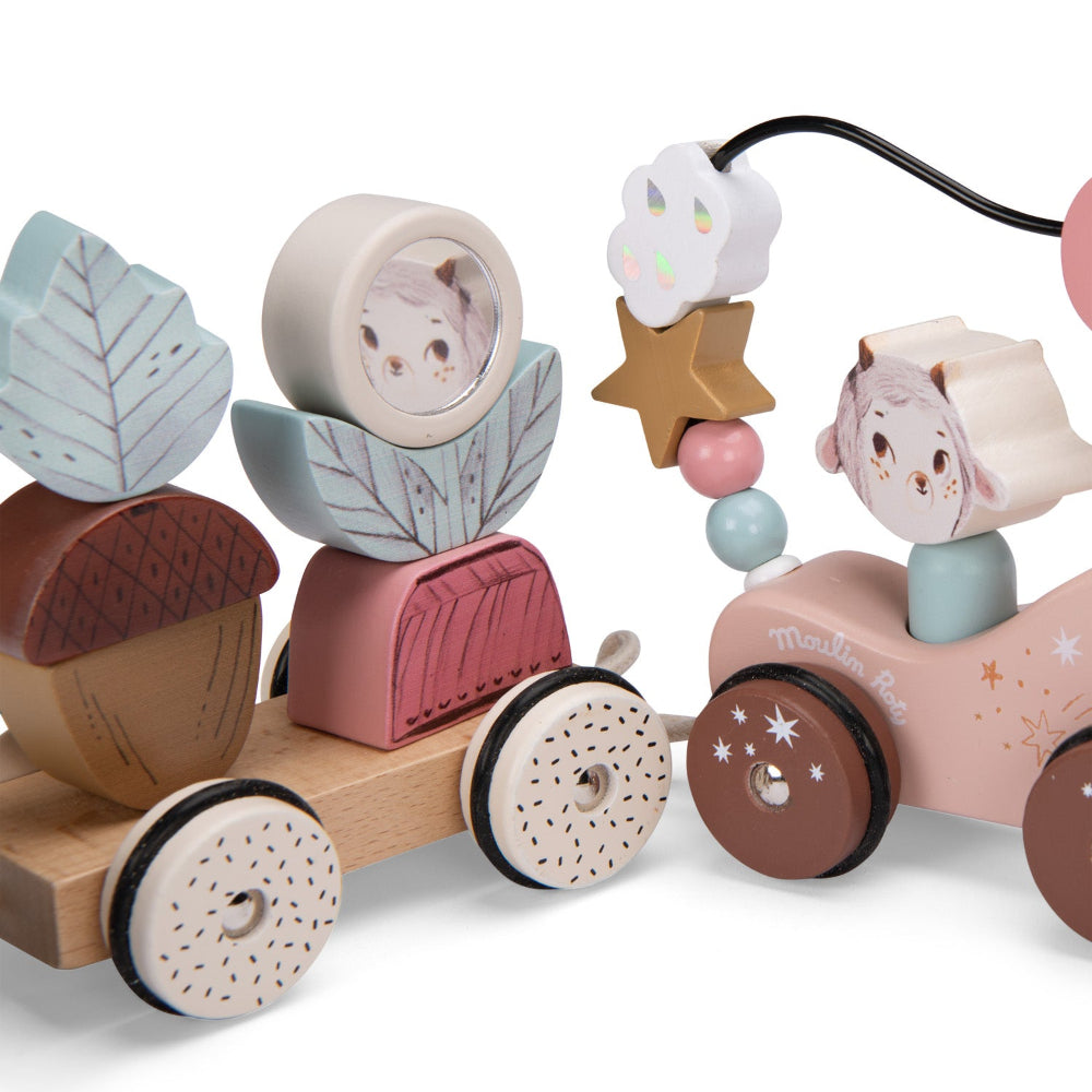 Moulin Roty houten trein op wielen Apres la Pluie 10+ mnd