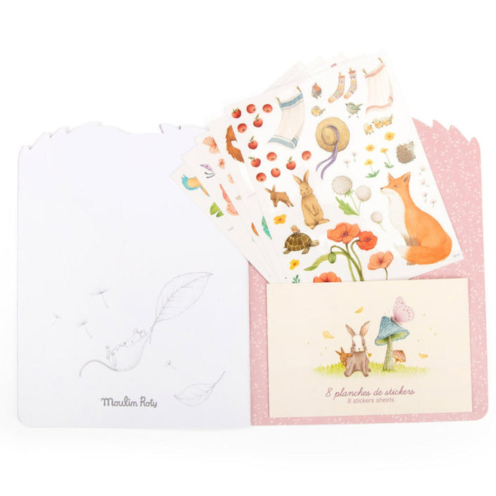 Moulin Roty kleurboek met stickers Les Rosalies 3 jr+710185b