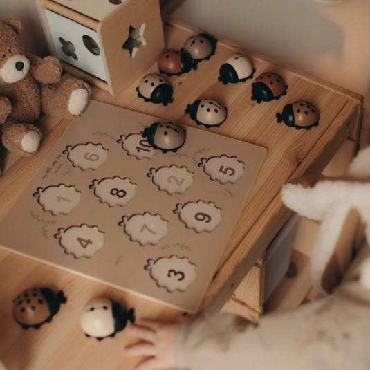 Mrs Ertha houten puzzel lieveheersbeestjes XL 3jr 10stks 7427254922507 g