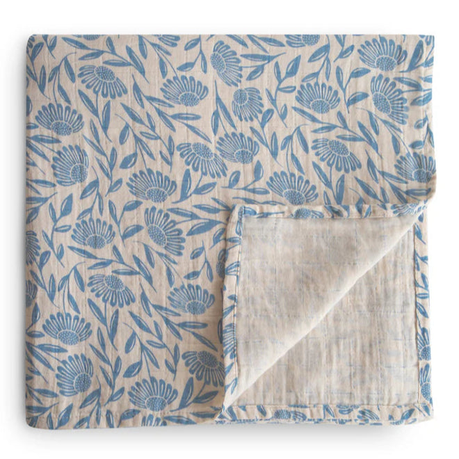 Mushie hydrofiele doek blue flowers