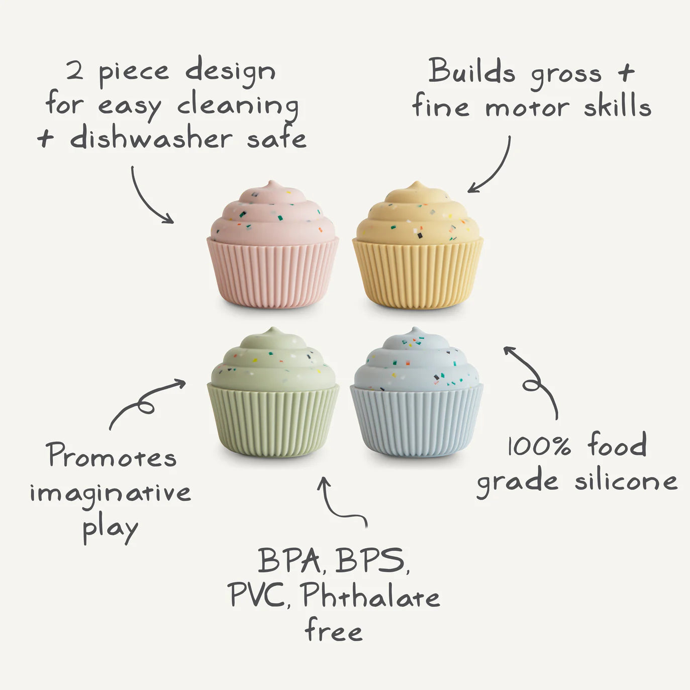 Mushie cup cakes mix and match 10 mnd+