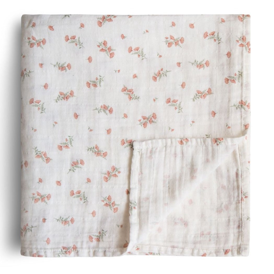 Mushie hydrofiele doek pink flower 120 x 120