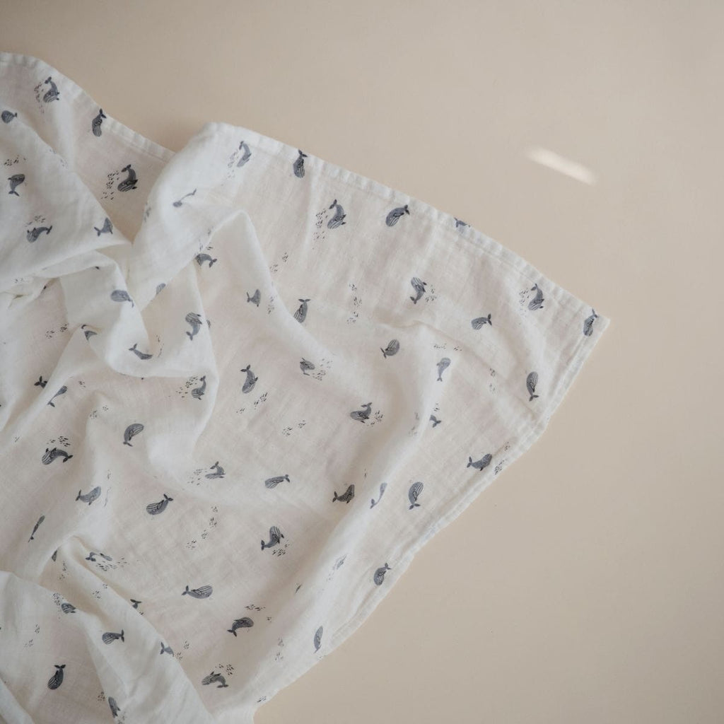 Mushie hydrofiele doek whales 120 x 120 7000523