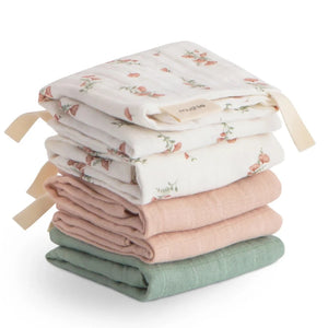 Mushie hydrofiele washandjes pink flowers