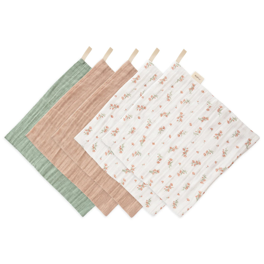 Buy Mushie hydrofiele washandjes pink flowers 28 x 28