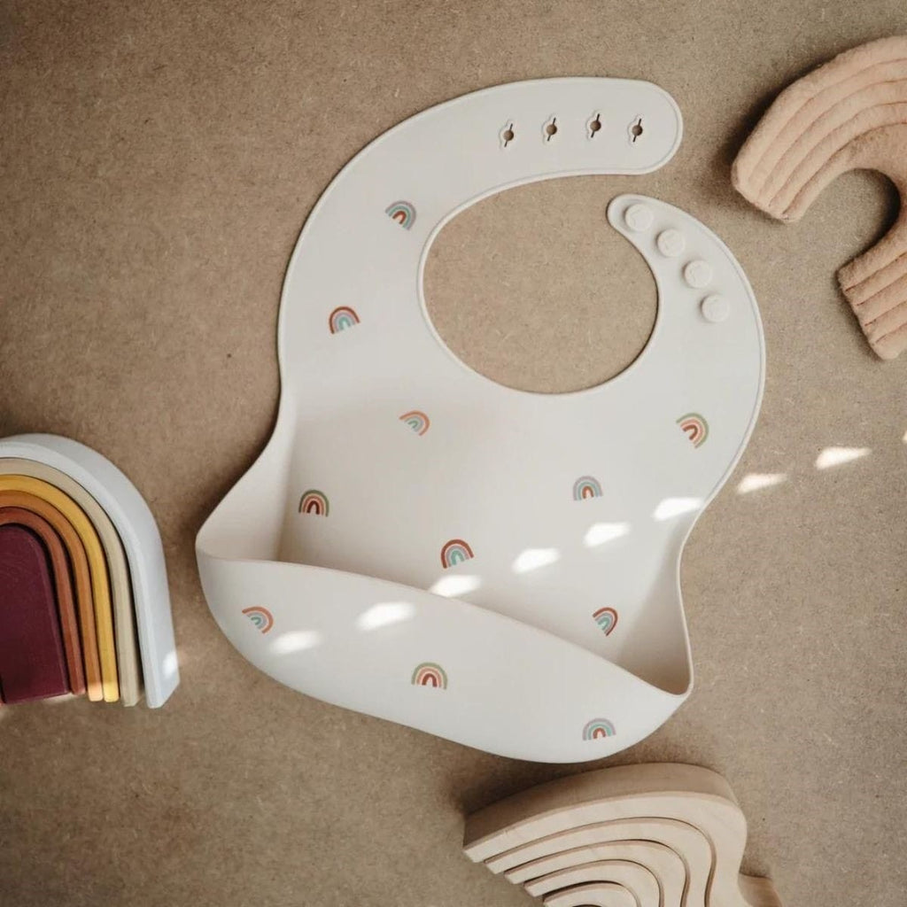 Buy Mushie silicone bib Rainbow