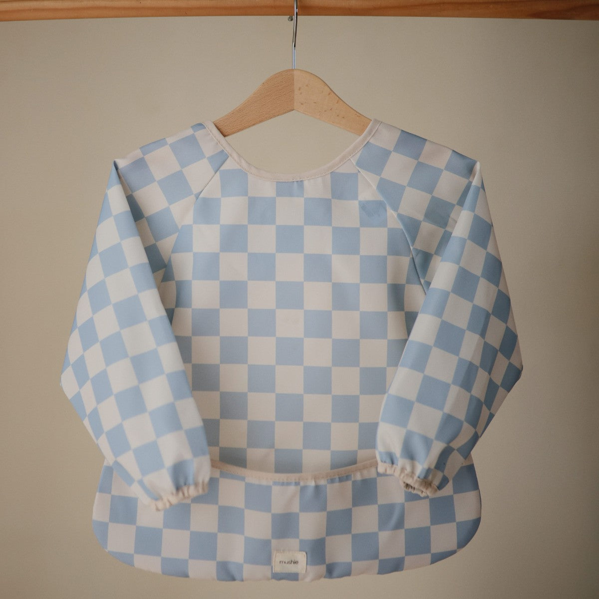 Mushie slab lange mouw check blue