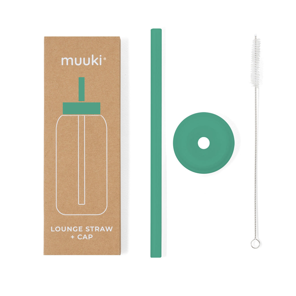 Muuki lounge straw + dop Frosted green