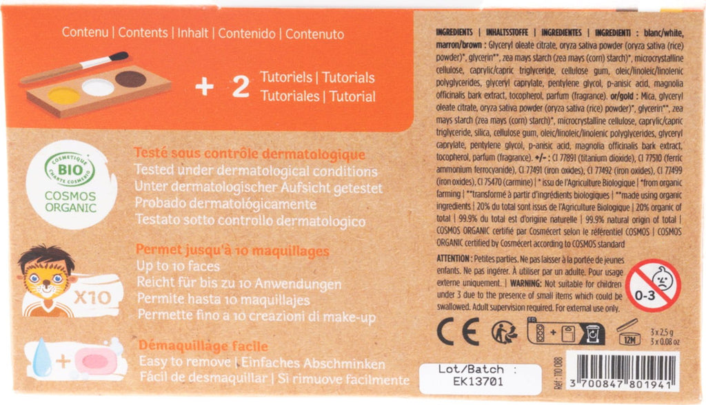 Namaki schminkset leeuw en giraf 3 kleuren 3700847801941