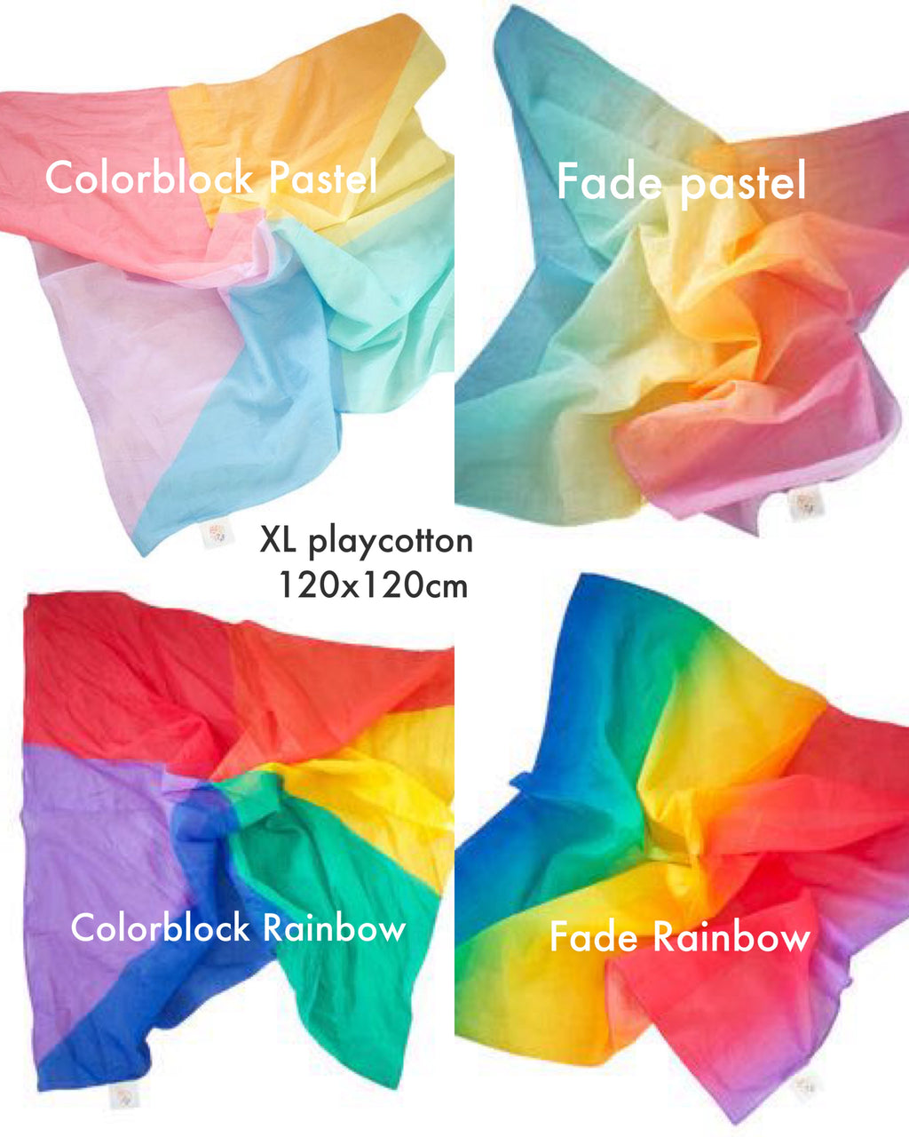 Pit and Play speeldoek pastel colorblock large 75 x 75 cm 9509923876460
