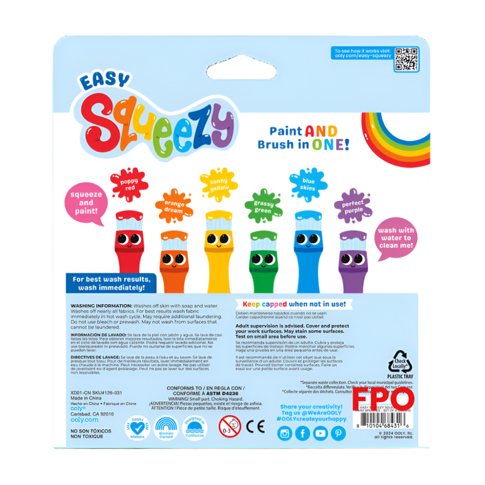 OOLY Squeezable paint brushes 6 stks / 3 jr+6