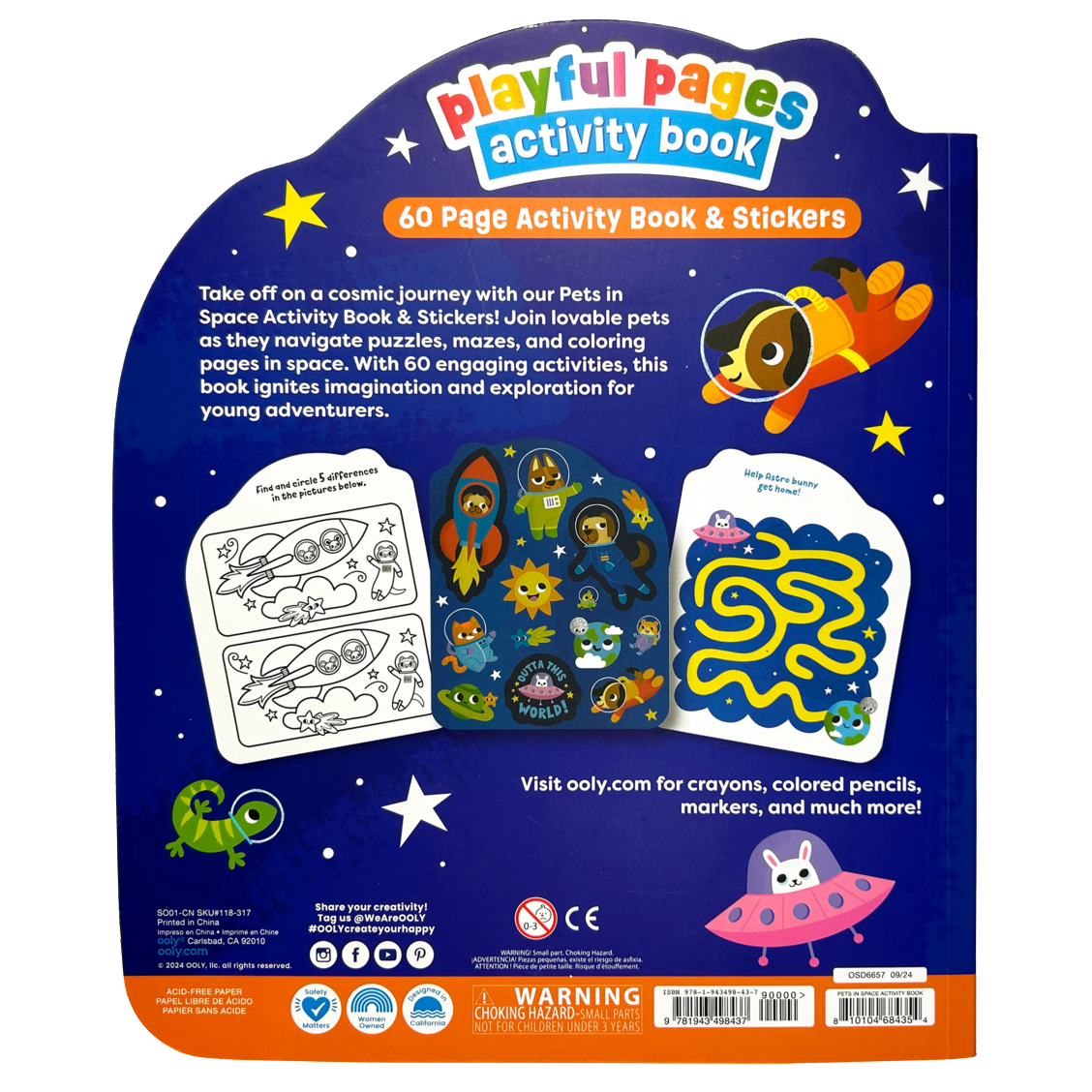 OOLY activity book pets in space 4 jr+d