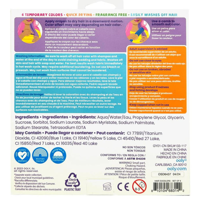 OOLY hair doodlers 6 jr+
