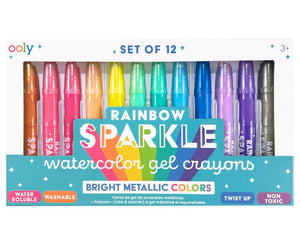 OOLY rainbow sparkle metallic watercolor gel crayons 12 stks 3 jr+