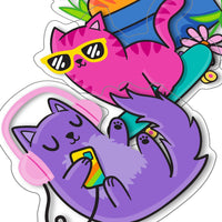 OOLY stickiville stickers Silly Kitties vinyl 4 stks