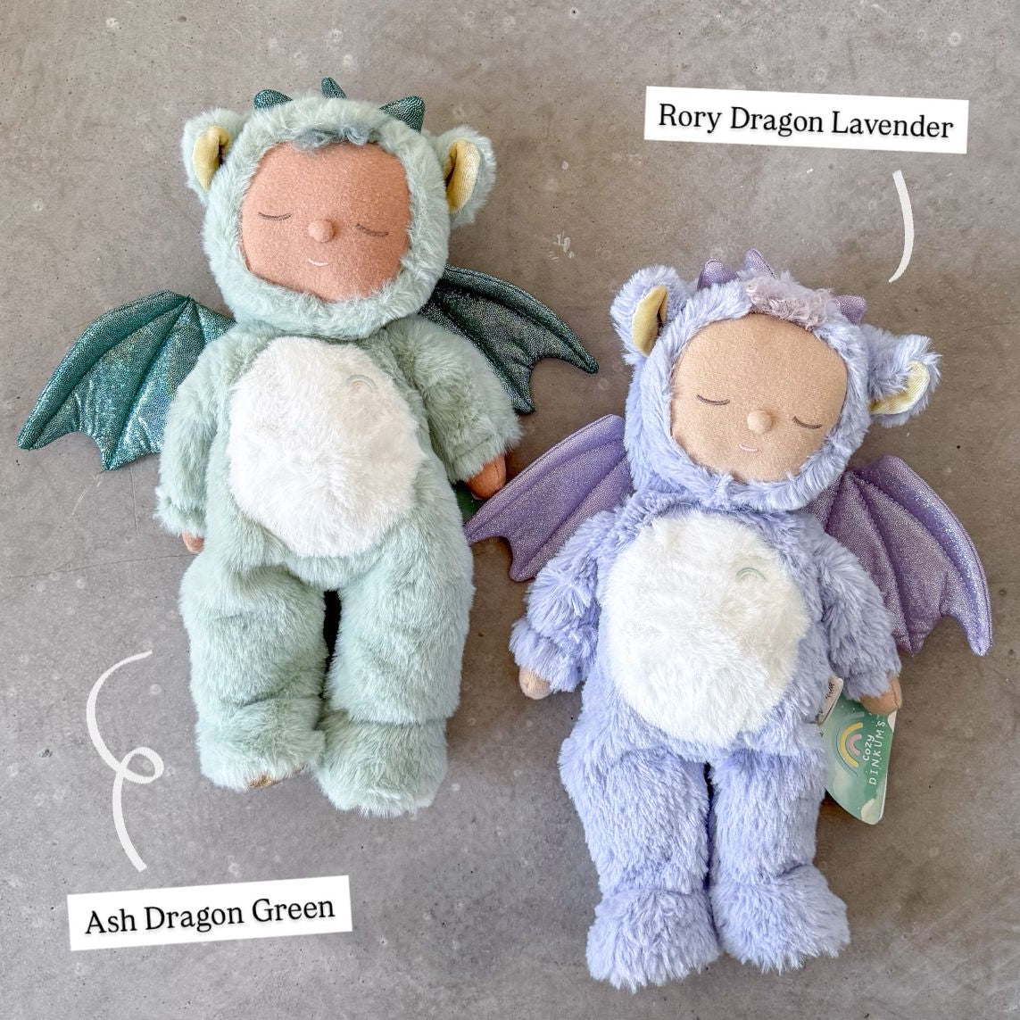 Olli Ella Cozy Dinkum Doll Ash Dragon Green PS