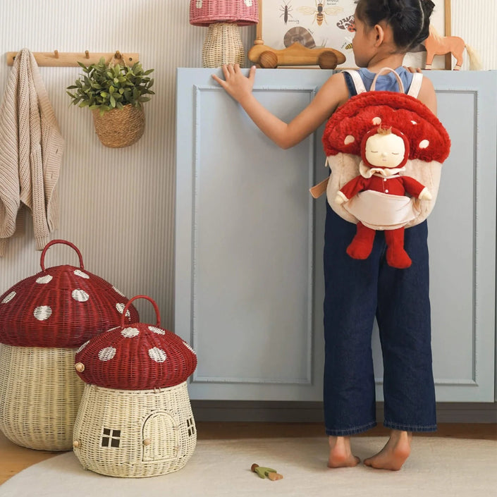 Olli Ella Hopalong Mushroom Backpack redOEKBAG-MBA-REOe