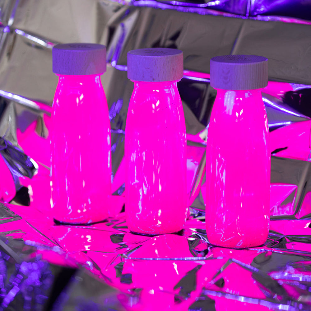 Petit Boum sensorische fles Float pink glow in the dark 3 mnd+ PBFFLUOP