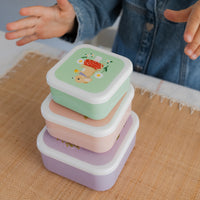 Petit Monkey snackbox set animals picnic 12 x 12 cmLB57-Re