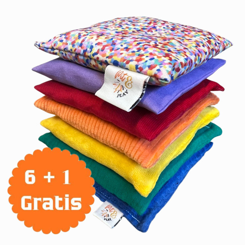 Pit and Play pittenzakjes Classic set regenboog 6 + 1 superconfetti 6 mnd+ 6153910174102