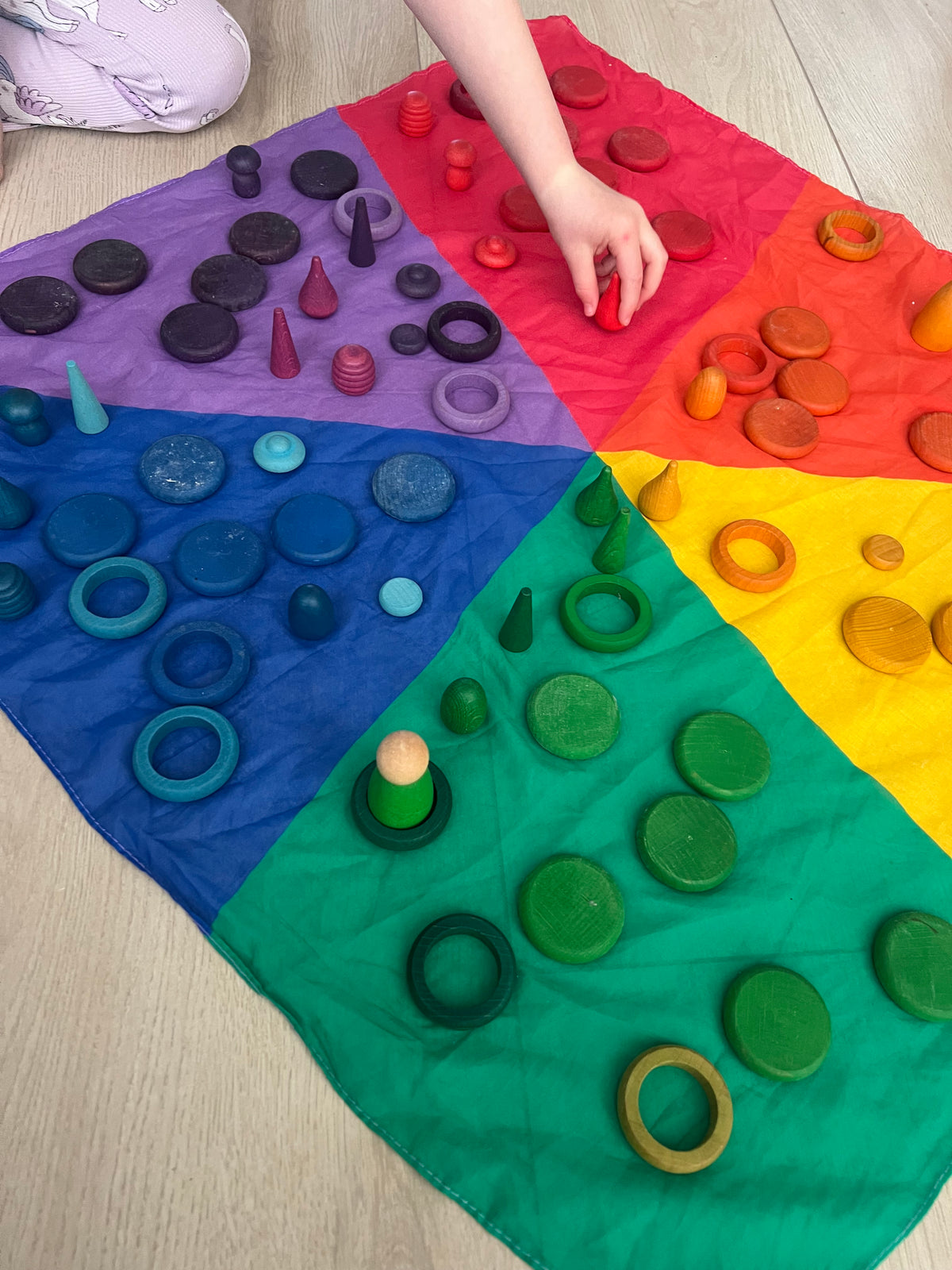 Buy Pit and Play speeldoek rainbow colorblock large 75 x 75 cm