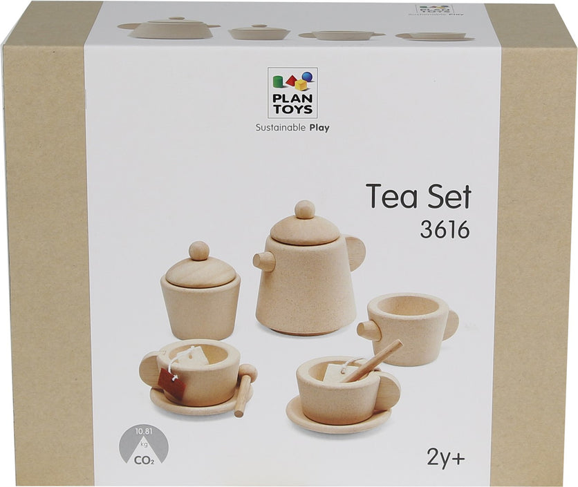 Plan Toys tea set natural 2yrs+