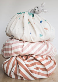 Play & Go opbergzak en speelkleed stripes brown