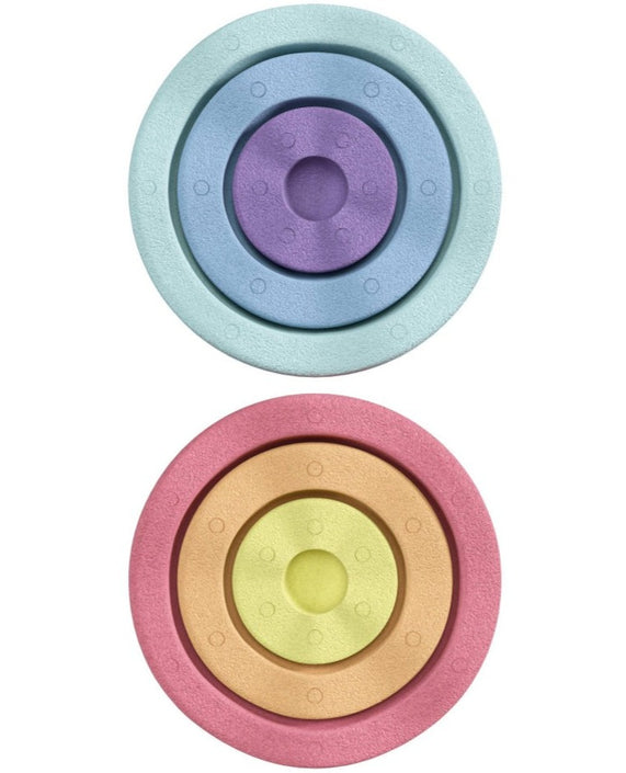 Stapelstein Bloom stacking stones 6 + 1 Rainbow pastel