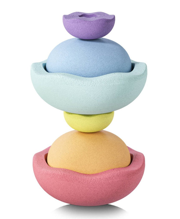 Stapelstein Bloom stacking stones 6 + 1 Rainbow pastel