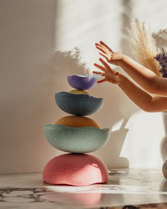 Stapelstein Bloom stacking stones 6 + 1 Rainbow pastel