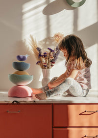 Stapelstein Bloom stacking stones 6 + 1 Rainbow pastel