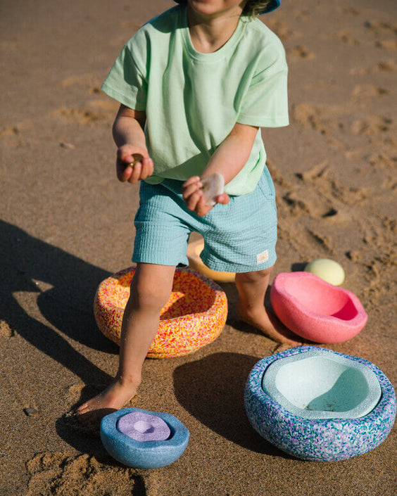 Stapelstein Summer regenboog set pastel 8 stks